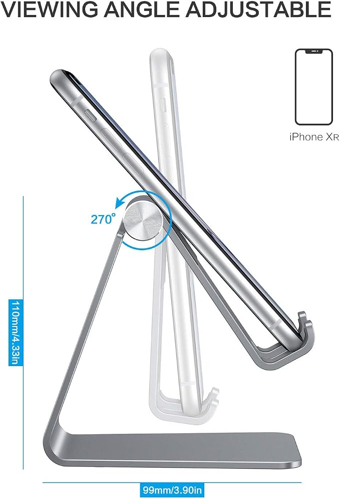OMOTON Adjustable Cell Phone Stand, C2 Aluminum Desktop Phone Holder Dock - Image 3