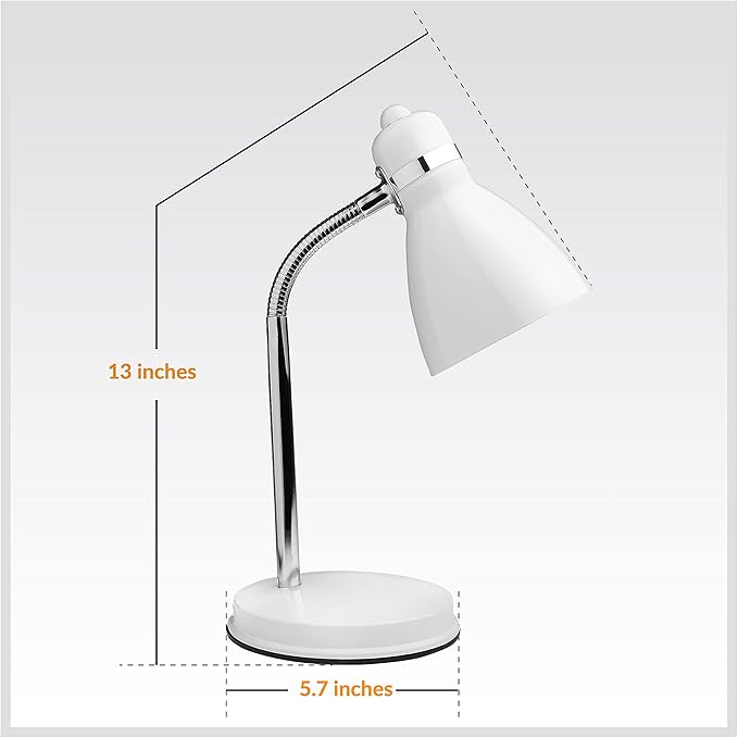Newhouse Lighting Oxford White Metal Flexible Classic Goose Neck Design Desk or - Image 7