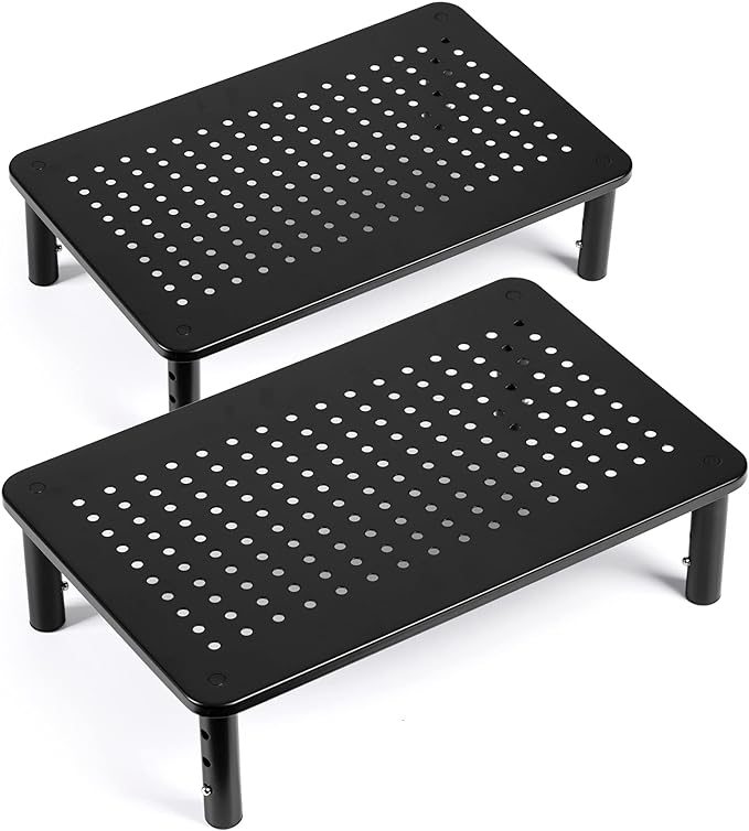 LOTEYIKE TV/Monitor Riser Desktop Stand, Flat Screen, Sturdy Metal Laptop by LOTEYIKE