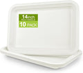 14 Inch Disposable Paper Plates, 10 Pack | Bagasse Food Trays, Compostable & by BangShou