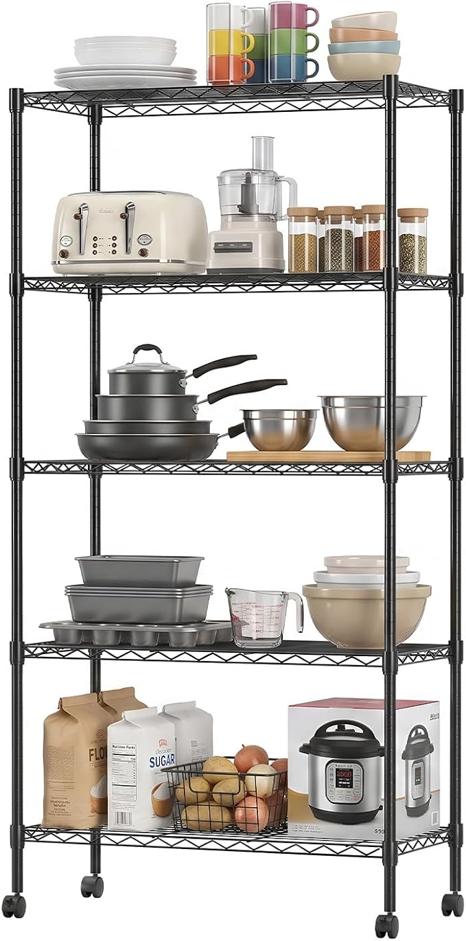 BestOffice | 5-Tier Wire Storage Shelves by BestOffice