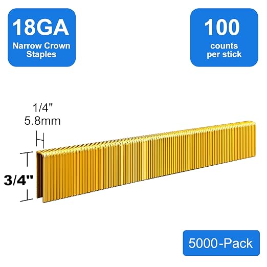 18 Gauge 1/4" Narrow Crown Staples 3/4" Leg Galvanized 5000 Pack - Image 3