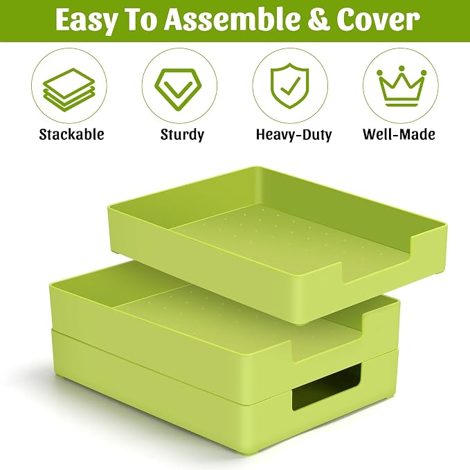 Letter-Size Tray Desk Letter Tray Paper Tray, Sturdy Heavy-Duty Plastic Printer - Image 6