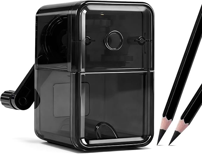 Manual Pencil Sharpener, Labor-Saving Hand Crank Automatic Pen Entry, by ZQS