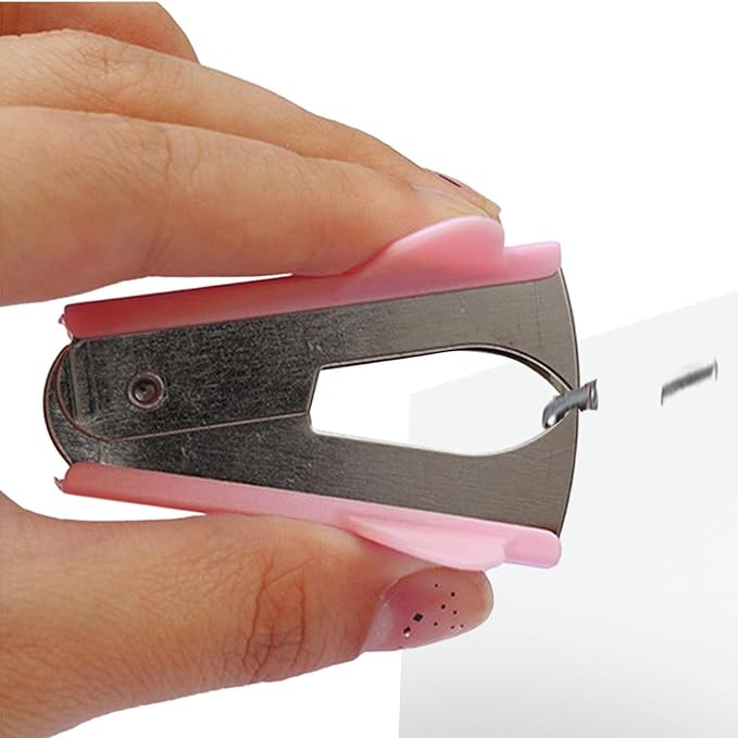 Pink Staple Remover Tool with Non-Slip Handle, Home Use, Stapler Removals - Image 7