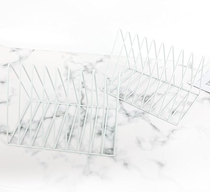 EASEPRES Vinyl Record Holder Storage, 9 Slot Metal Magazine Book Album Display - Image 3
