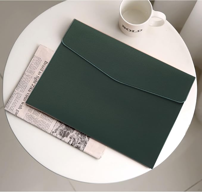 FYY File Folder, PU Leather A4 Document Holder File Organizer Filing Envelope - Image 6
