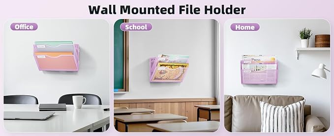 Marbrasse Wall File Holder 2-Tier Hanging Wall File Organizer, Mesh Mail Holder - Image 8
