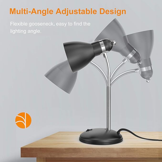LEPOWER Metal Desk Lamp, Adjustable Goose Neck Table Lamp, Eye-Caring Study - Image 6