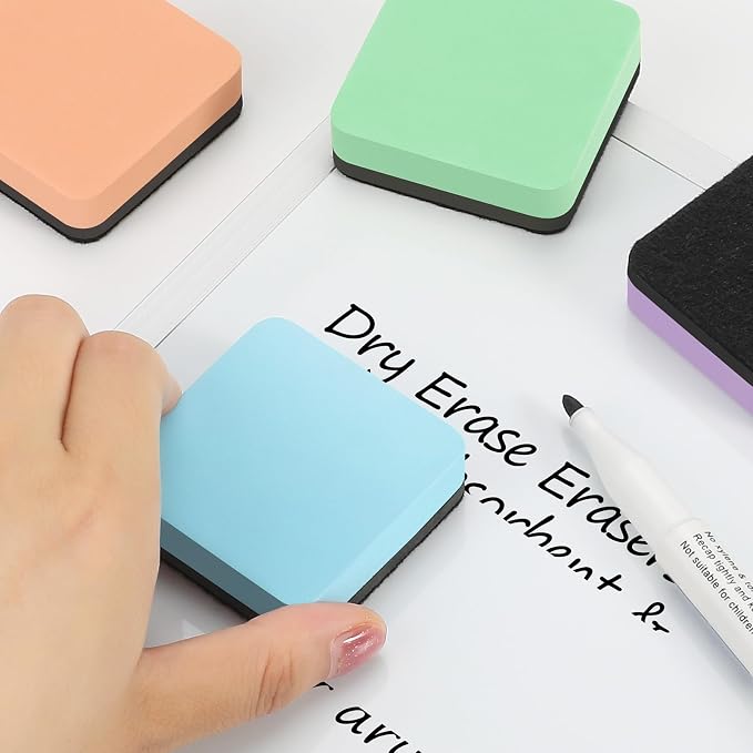 MaxGear Magnetic Dry Erase Erasers, 24 Pack Whiteboard Eraser Macaron Color | - Image 2