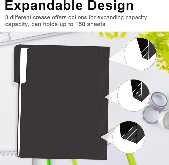 File Folder, RAZCC 100 Pack 1/3 Cut Tab File Folders Letter Size, Folders - Image 5