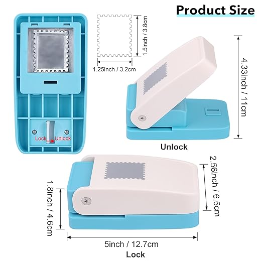 Stamp Punch, Stamp Puncher, Large Rectangular 1.5x1.25 inch Postage Stamps Punch - Image 2
