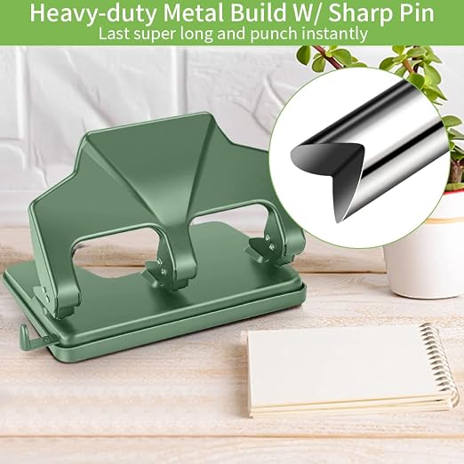 AFMAT 3 Hole Punch Heavy Duty, 40-Sheet Three Hole Punch, 50% Reduced Effort - Image 4
