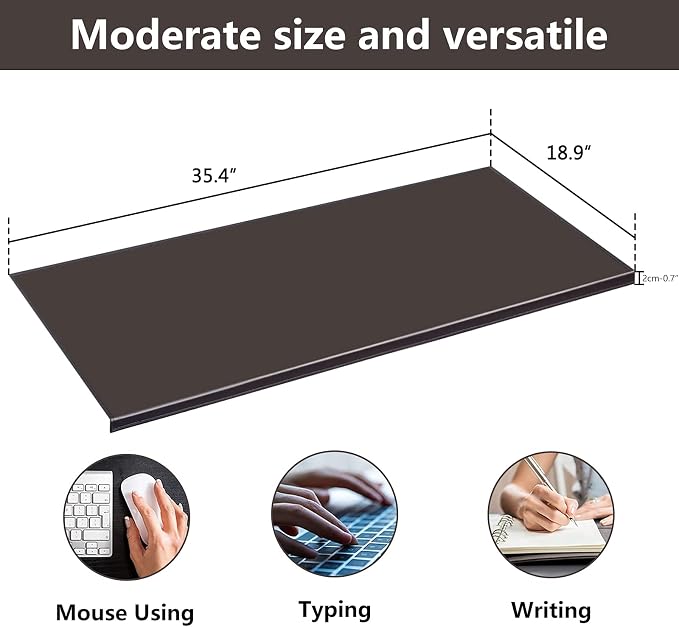 AKOZLIN 35.4"x 18.9" Soft PU Leather Surface Office Desk Mouse Mat Anti-Push Pad - Image 5