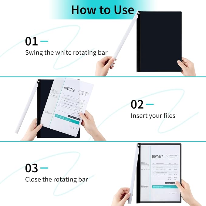 Clear Report Covers with Swing Clip, 5 Pack, 30 Sheet Capacity A4 Size File - Image 3