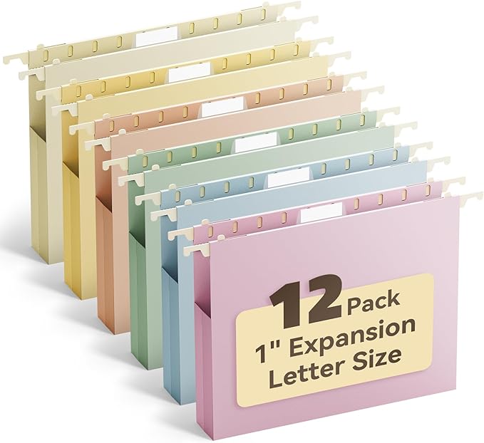 Ansook Plastic Hanging File Folders, Letter Size Hanging Folders by Ansook