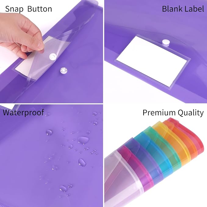 EOOUT 48pcs Plastic Envelopes Poly Envelopes, Letter Size, A4 Size - Image 3