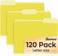 SUNEE File Folders, 120 Pack Manilla Folders 8.5 x 11, Colored File Folders by SUNEE