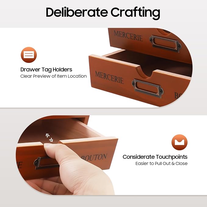 4-Drawer Desktop Storage Box, Desk Organizer Drawer, Office Supplies Countertop - Image 6