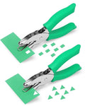 UCEC 2Pcs 1/6" Square and 1/4" Triangle Shape Handheld Metal Hole Punch Set by UCEC
