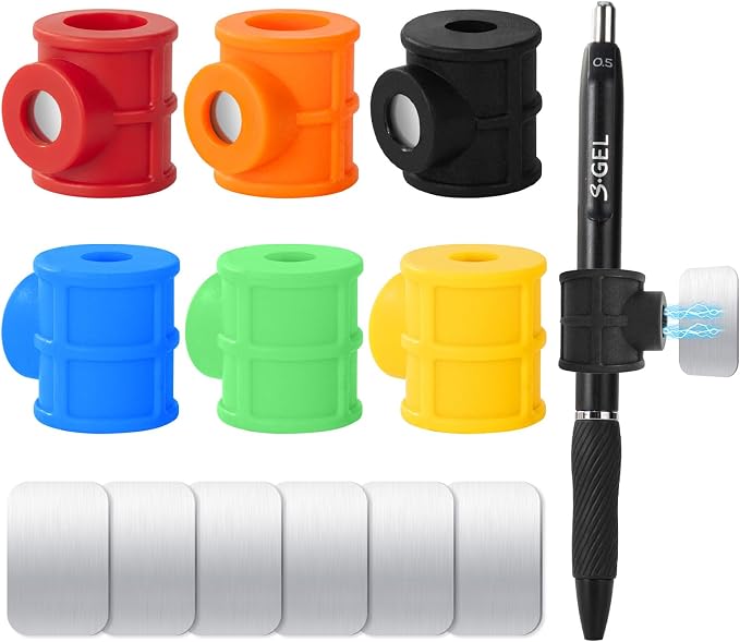 6 Pack Multicolor Strong Magnetic Pen Pencil Holder - Image 3