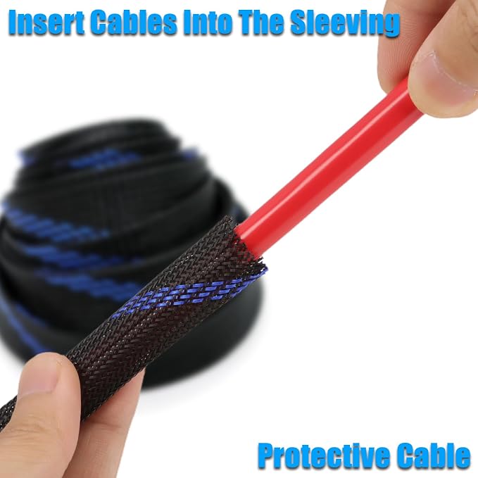 25ft PET Expandable Braided Cable Sleeve 1.2 inch Pet Braided Cable Sleeve - Image 4