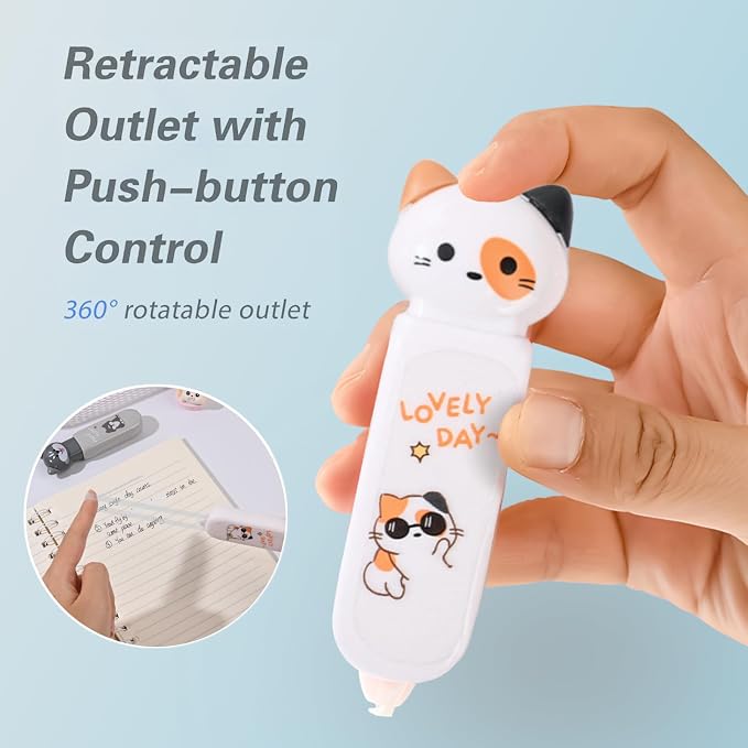 Correction Tape, Mini Retractable Correction Tape Pen, - Image 3