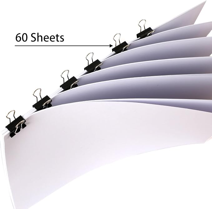 SANNIX 75 PCS Mini Binder Clips, 3/4 inch 19mm Binder Clips Black Paper Clamps - Image 4