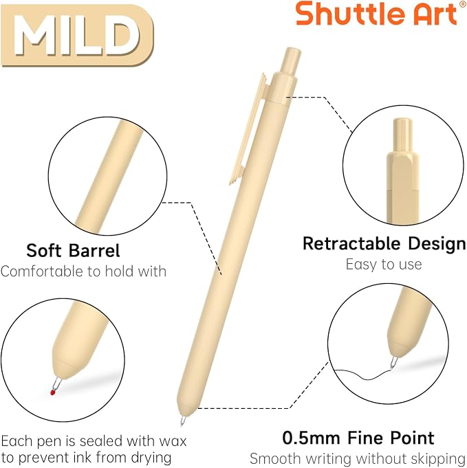 Shuttle Art Retractable Mild Gel Ink Pens - Image 2