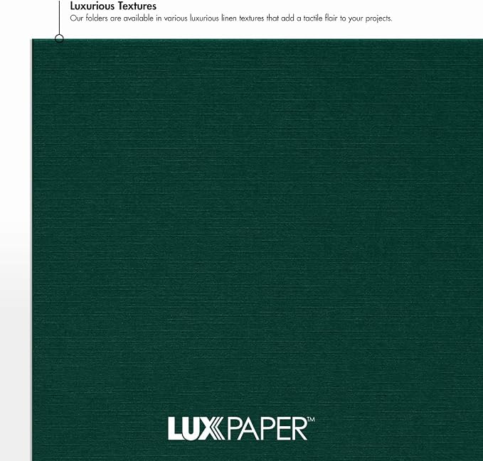 LUXPaper 9.5" x 12" Certificate Holders | Green Linen | 100lb. Cover | 25 Qty - Image 6