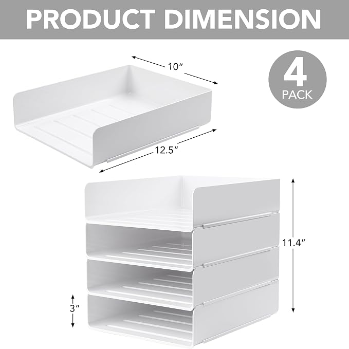 Tiawudi Desk Organizer, Office Organization and Storage, Plastic Letter Tray - Image 2