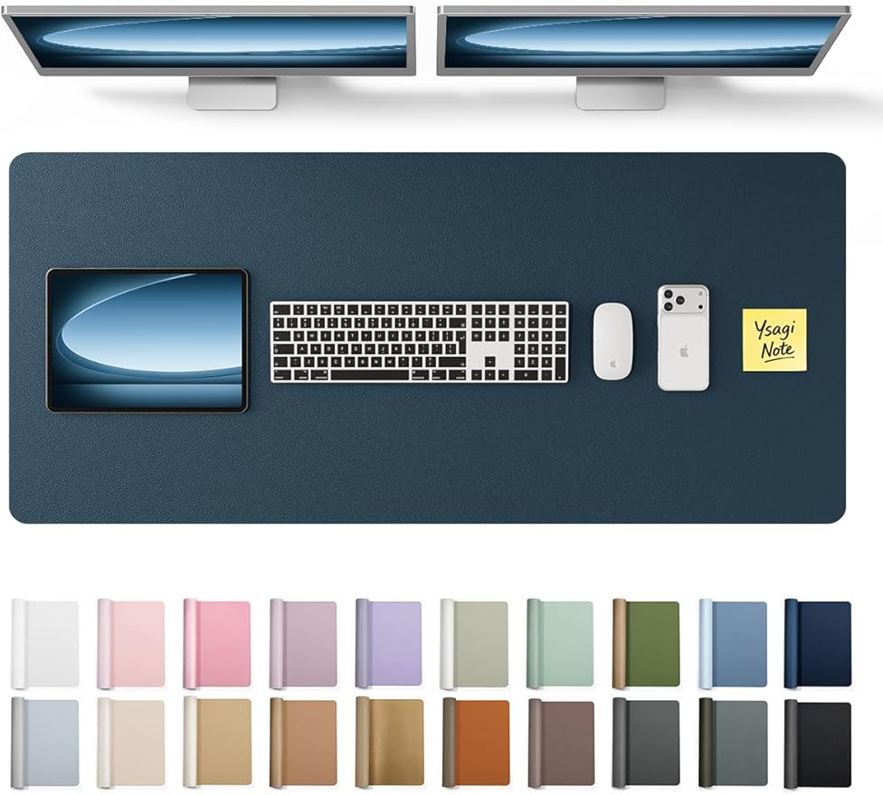 YSAGi Leather Desk Pad Protector, Office Desk Mat, Large Mouse Pad, Non-Slip PU by YSAGi