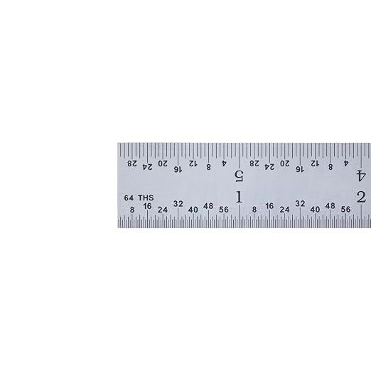 PEC Tools Made in USA Machinist Rule, Satin Chrome Finish, Markings 1/32" - Image 3