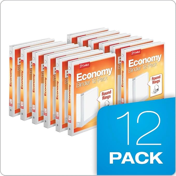 Cardinal 0.5 Inch 3 Ring Binders, 12 Pack, Round Ring Binder, Holds 125 Sheets - Image 6