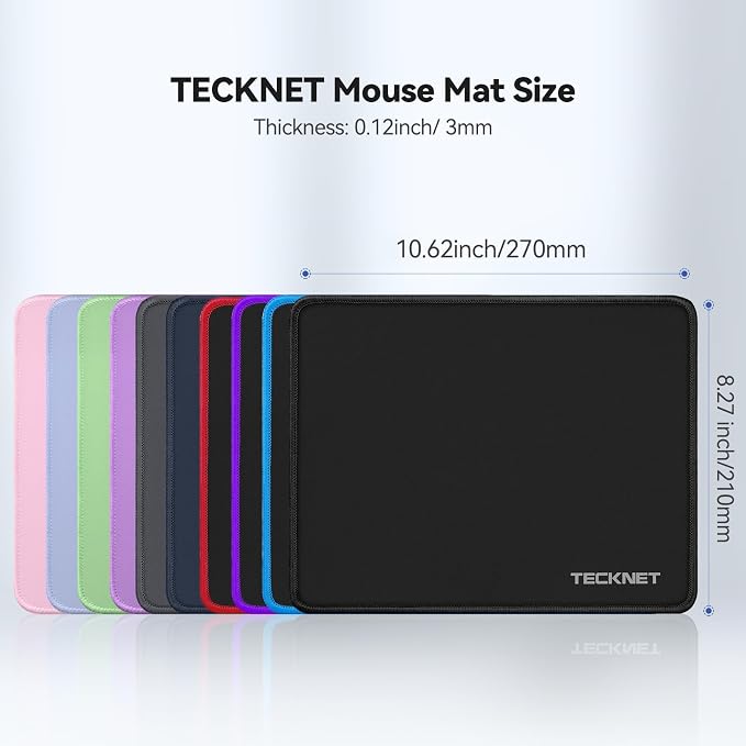 TECKNET Mouse Pad with Anti-fray Stitching, Waterproof Surface & Non-Slip - Image 6
