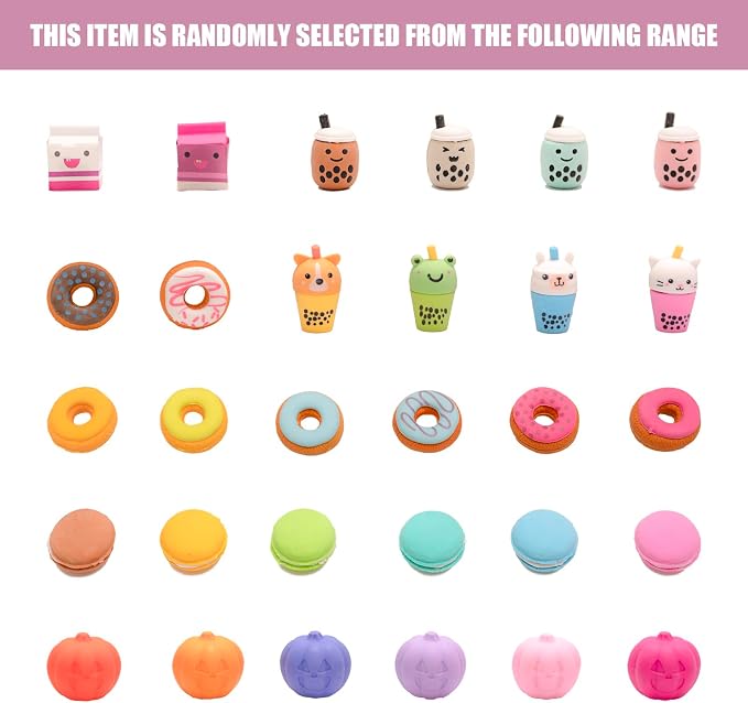 42Pcs 3D Food Erasers for Kids, All are Food Styles, Random Desktop Pets Toys - Image 7