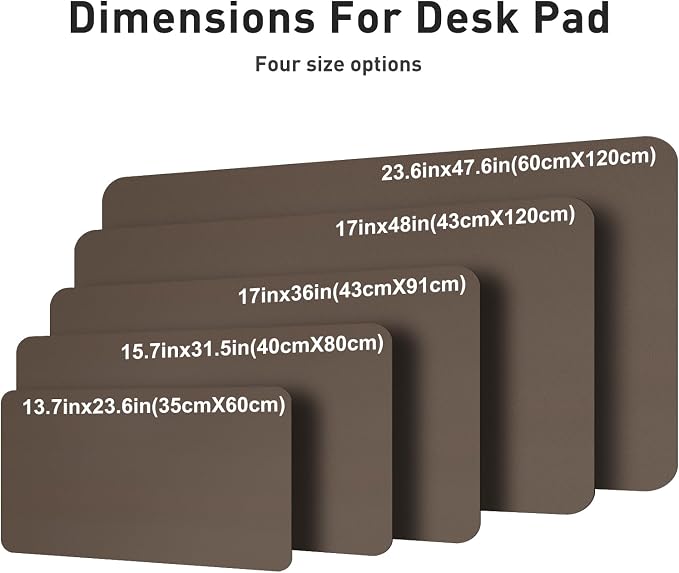 Aothia Leather Desk Pad Protector, Mouse Pad, Office Desk Mat, Non-Slip PU - Image 4