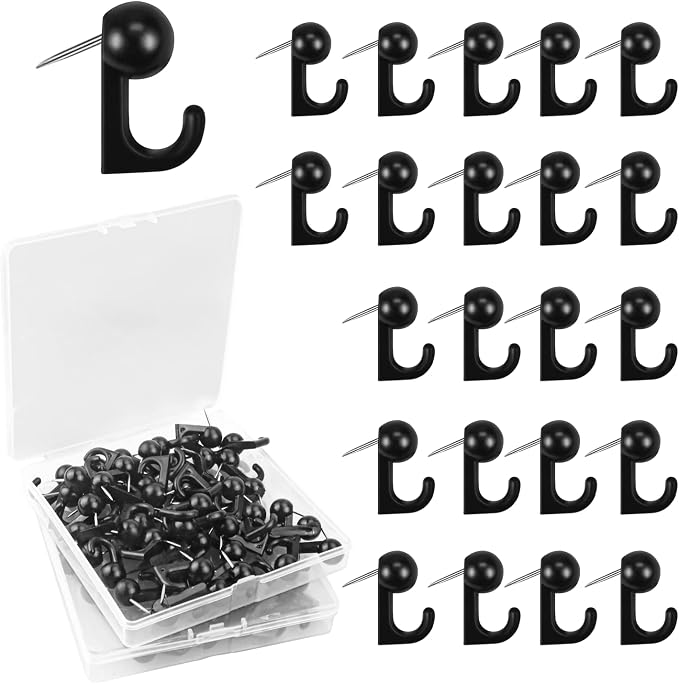100 Pcs Plastic Push Pin Hooks Heads Pin Tacks Hanging Nails Wall Thumb Tacks by Cositina