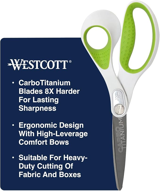 Westcott Heavy Duty CarboTitanium-Bonded 8" Straight Scissors - Image 2