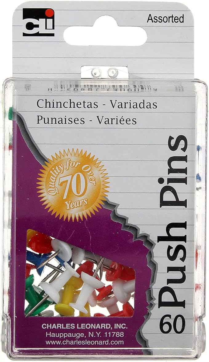 Charles Leonard Push Pins in Reusable Box by CharlesLeonard