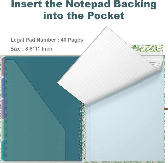 Hongri Clipboard Folio with Refillable Lined Notepad, 8.5 x 11 Folders with - Image 5