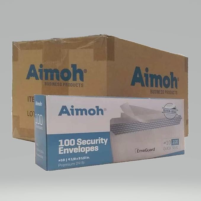 Aimoh #10 Security Tinted Self-Seal Envelopes - Image 2