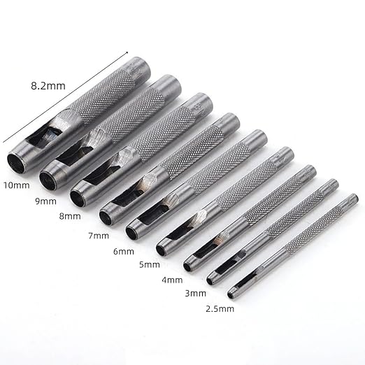Leathe Punch Set Heavy Duty Round Hole Punch Set Leather Hole Tool, - Image 2