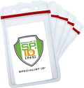5 Pack - Heavy Duty Vertical Resealable Vinyl Badge Holders by SpecialistID