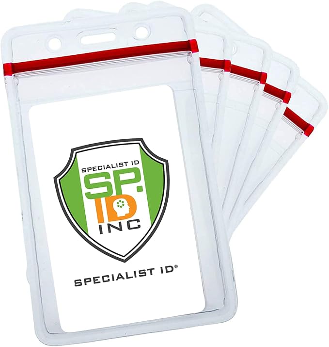 25 Pack - Heavy Duty Clear Vinyl Badge Holders by SpecialistID