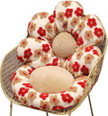 Flower Chair Cushion with Backrest Comfortable Office Chair Pad Student by Gujuja