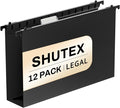 SHUTEX Extra Capacity Legal Size Plastic Hanging File Folders, 12 Pack by Shutex