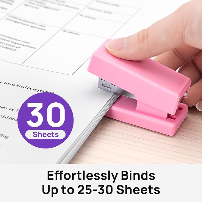 Mini Stapler with 2000 Staples, 30 Sheet Capacity, Jam-Free Small Desktop - Image 4