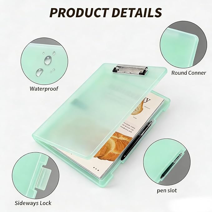 Clipboard with Storage, Waterproof Foldable Heavy Duty Nursing Clip Board - Image 9