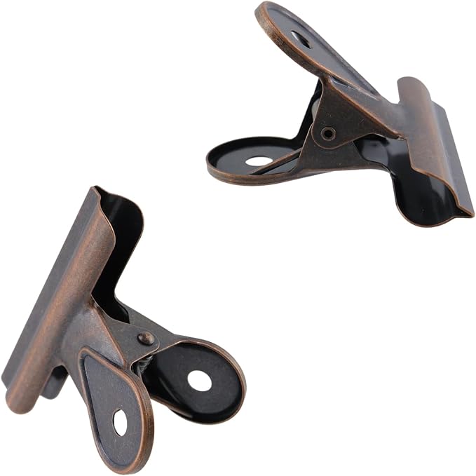 Xiaoyztan Mini Clips, 65mm Wide Red Bronze Bulldog Clips Paper Clip Binder Bull - Image 4
